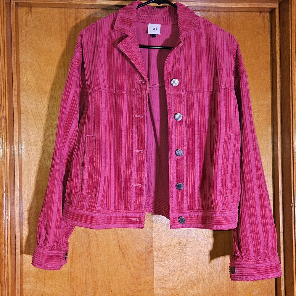 CAbi Fuchsia Corduroy Jean Jacket
